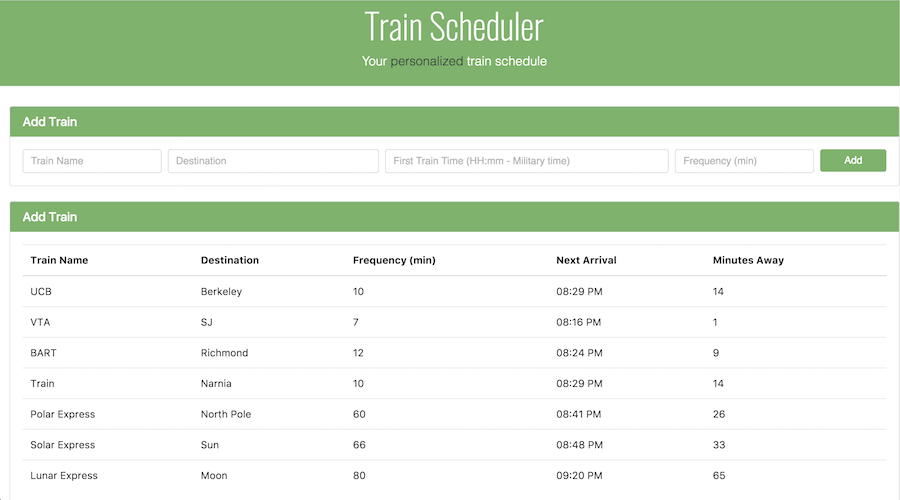 Train Scheduler